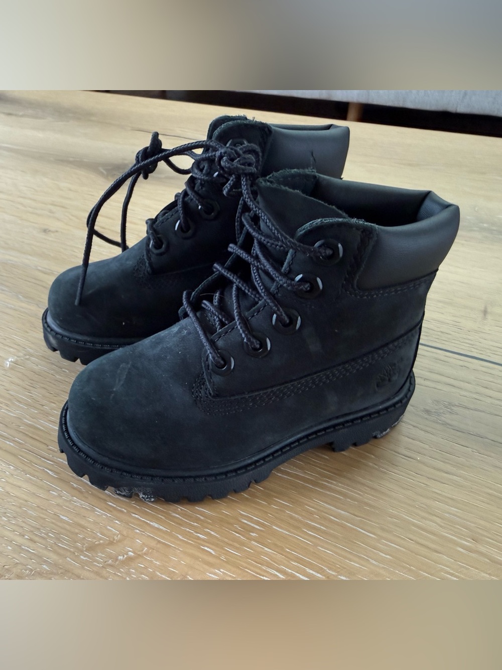 Kids Black Lace-Up Timberland Boots
